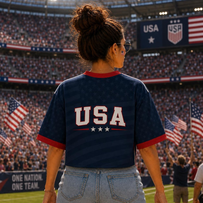 USA Crop Top Soccer Jersey America Supporter