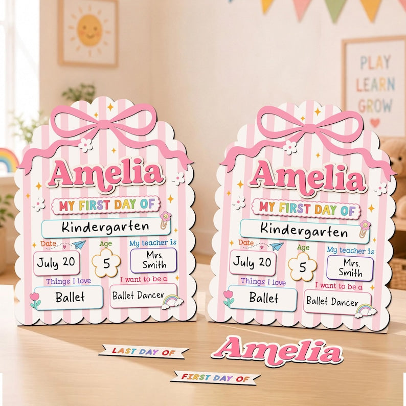 Customized Back to School Sign, First Day of School Sign, Last Day of School Sign