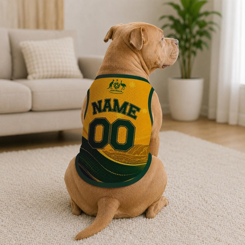 Customizable Australia Mesh Pet Football Jersey