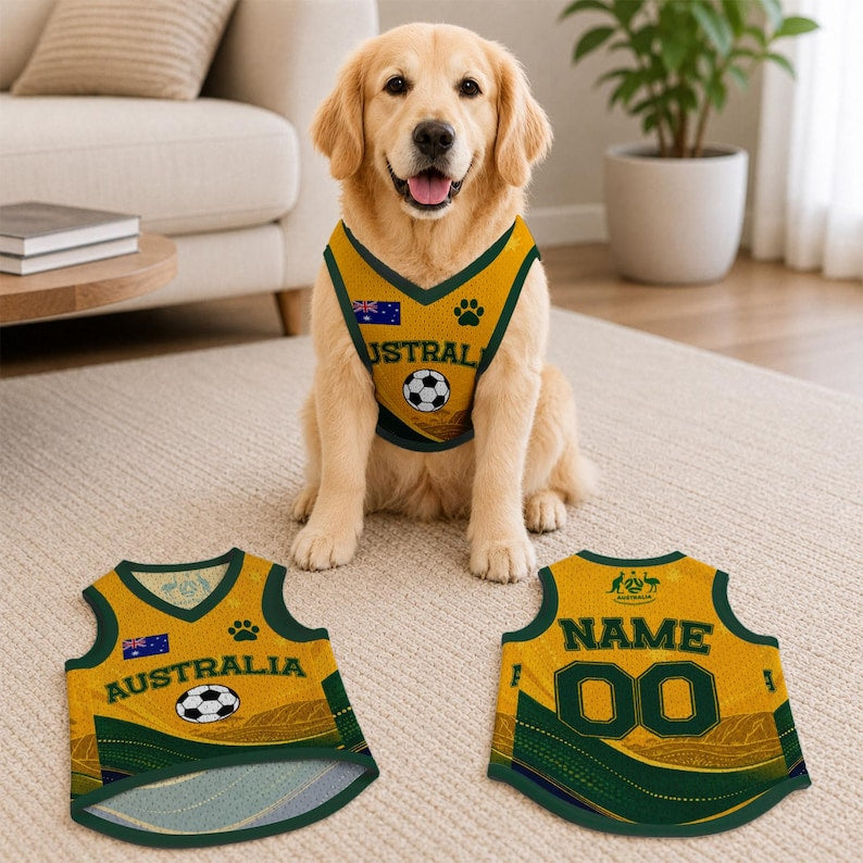 Customizable Australia Mesh Pet Football Jersey