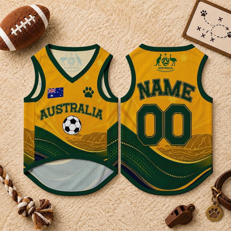 Customizable Australia Mesh Pet Football Jersey