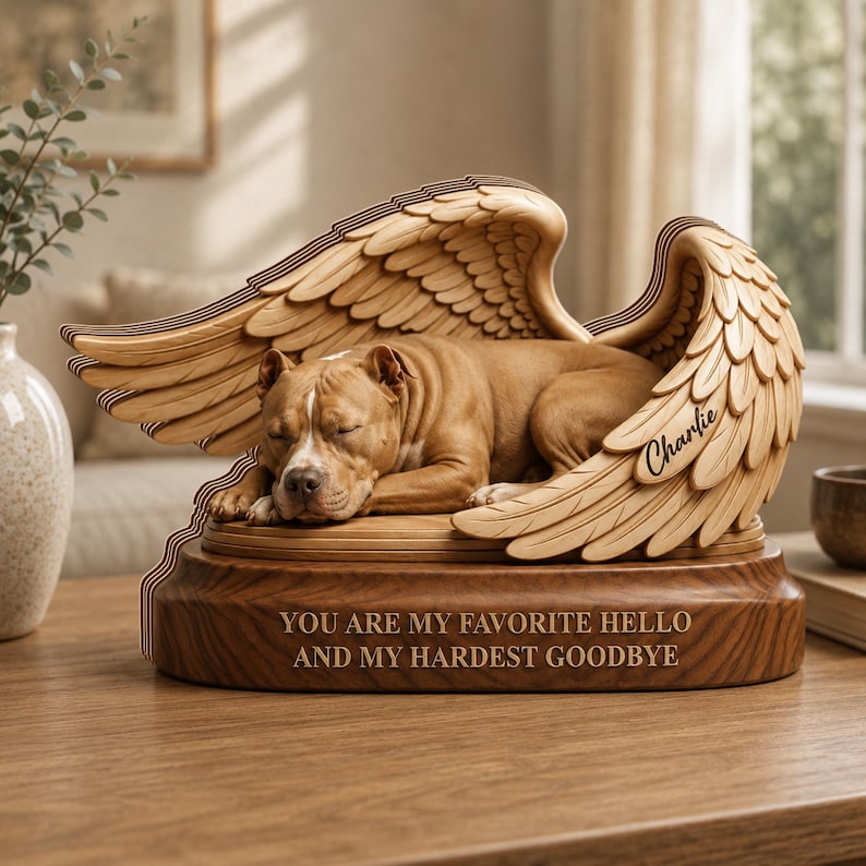 Personalized Pet Memorial Wooden Block, Custom Pet Loss Gift, Dog Remembrance Plaque, Sympathy Keepsake