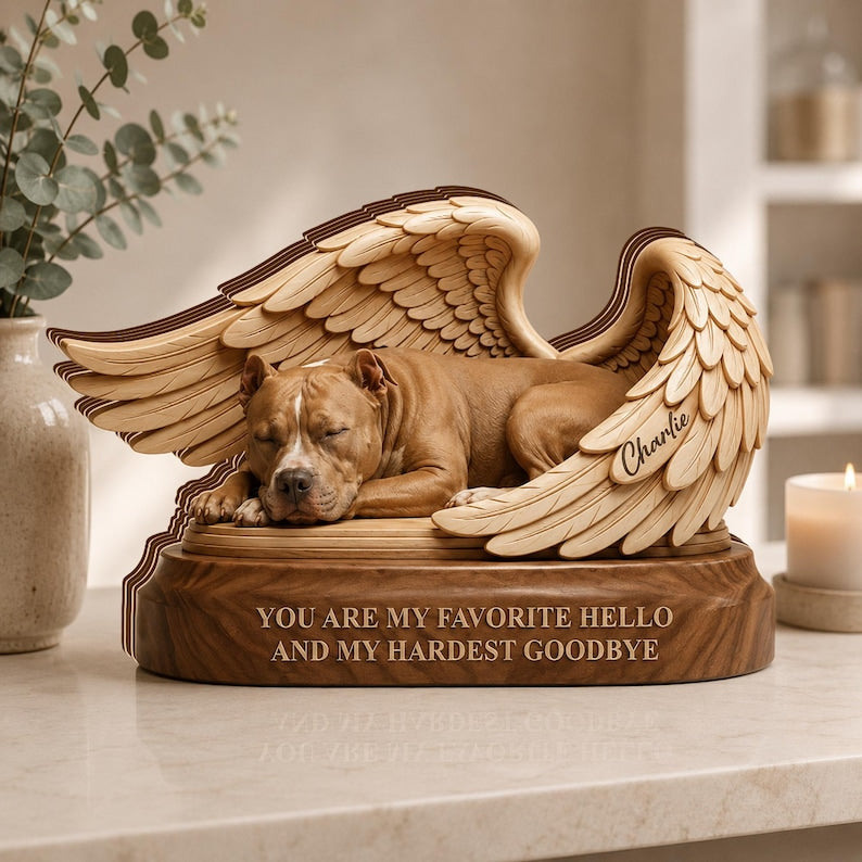 Personalized Pet Memorial Wooden Block, Custom Pet Loss Gift, Dog Remembrance Plaque, Sympathy Keepsake