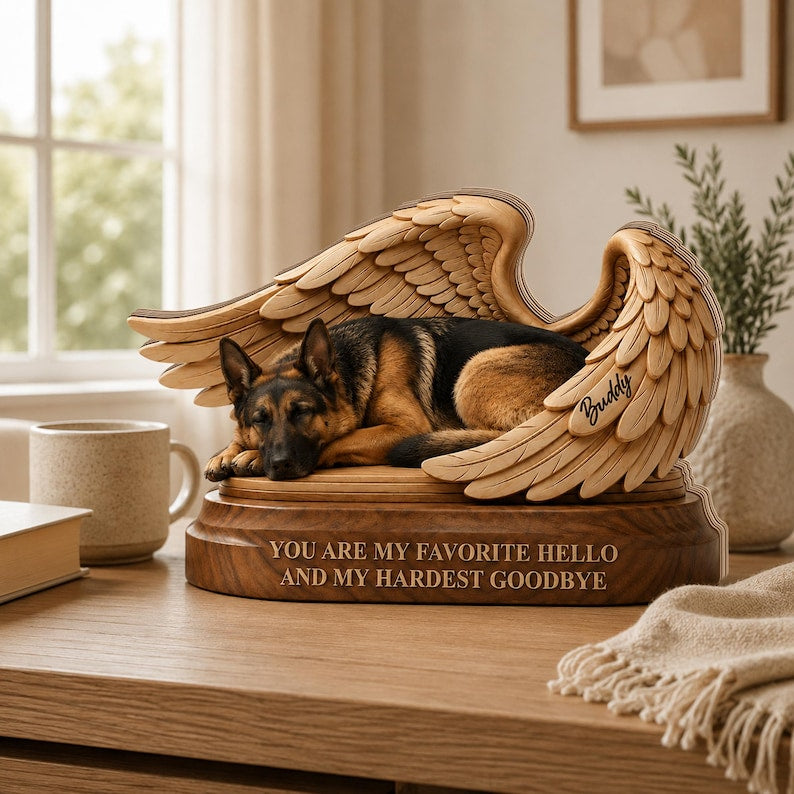 Personalized Pet Memorial Wooden Block, Custom Pet Loss Gift, Dog Remembrance Plaque, Sympathy Keepsake