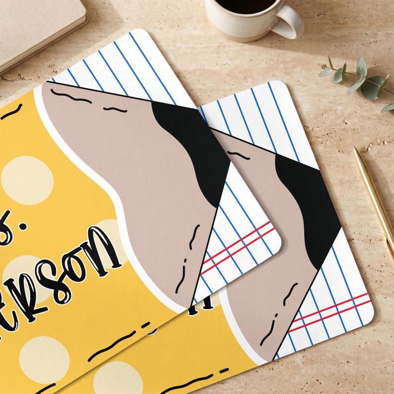 Personalized Teacher Desk Mat, Custom Teacher Pencil Desk Mat With Name, Teacher Gifts