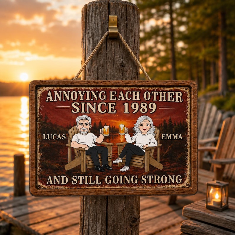 Personalized Annoying Each Other And Still Going Strong Wood Sign, Funny Anniversary Gift