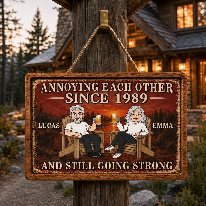 Personalized Annoying Each Other And Still Going Strong Wood Sign, Funny Anniversary Gift