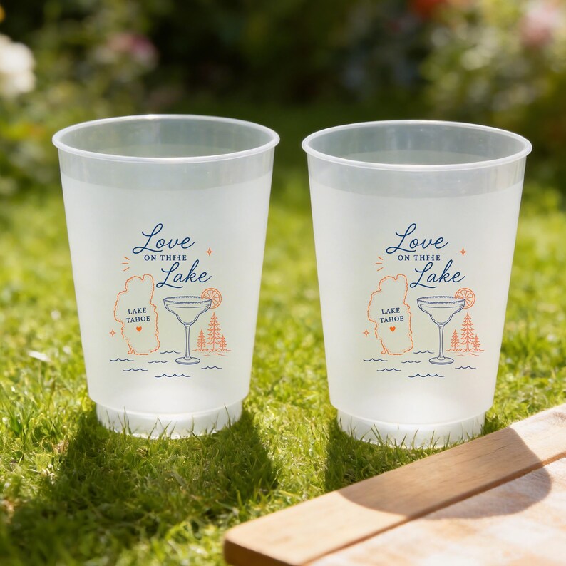 Personalized Frosted Cups, Lake Tahoe Bachelorette Party Favors, Custom Bach Weekend Cups