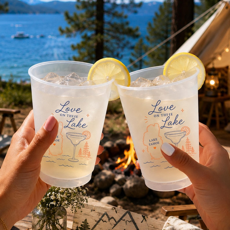 Personalized Frosted Cups, Lake Tahoe Bachelorette Party Favors, Custom Bach Weekend Cups