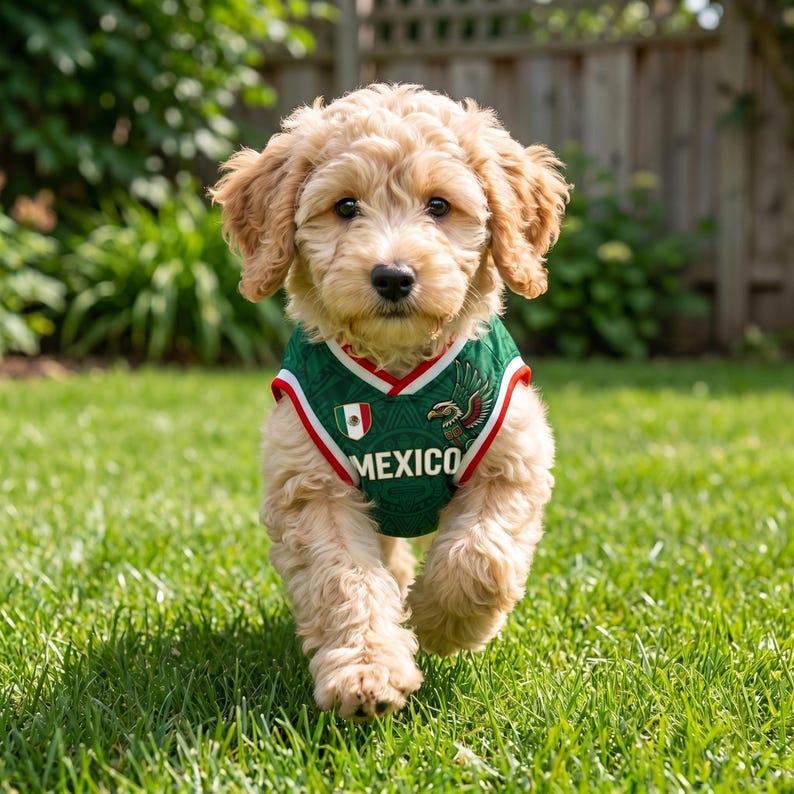 Personalized Mexico Pet Soccer Jersey,Custom Name Number Puppy Sportswear