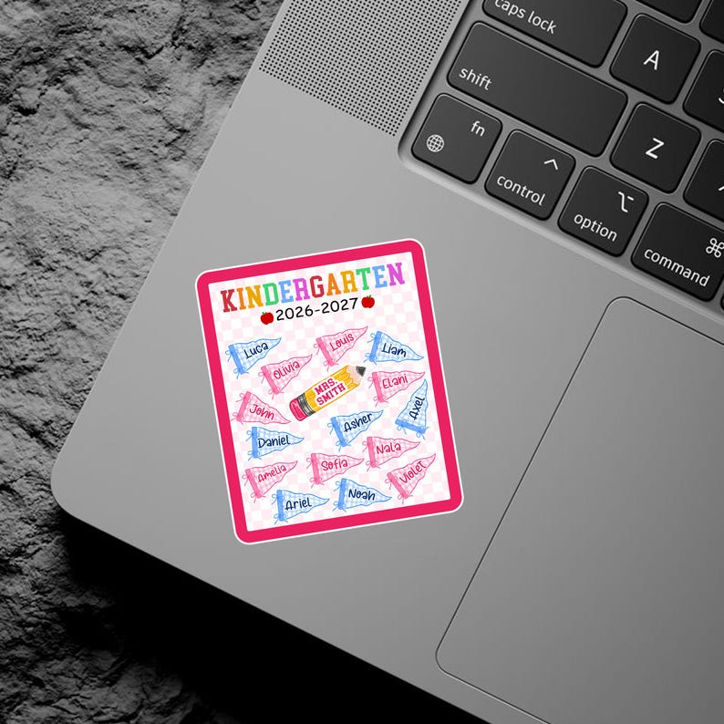 Personalized Teacher Shaker Magnet: Teacher Pennant Magnet, Back to School Gift
