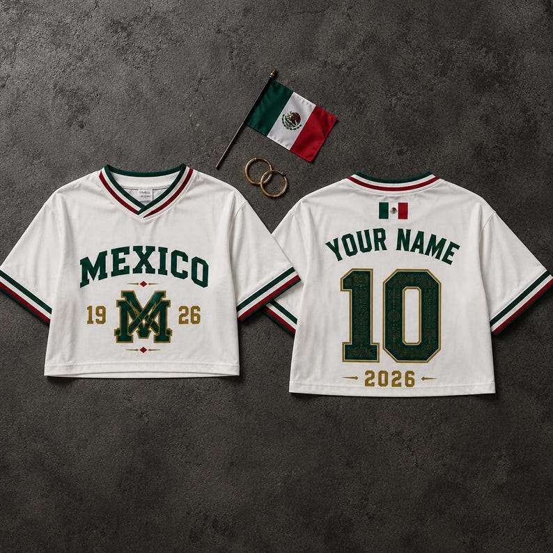 Custom Mexico Soccer Crop Top Jersey Personalized Mexico Jersey Crop Tee