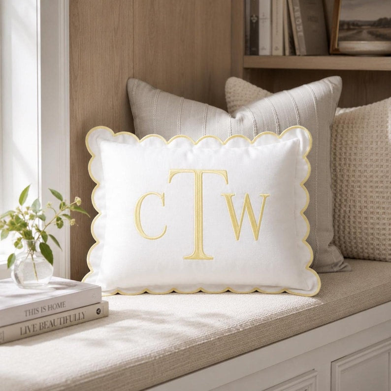 Personalized Monogram Pillow Cover, Custom Embroidered Name Pillow, Nursery Decor Cushion, Baby Room Pillow