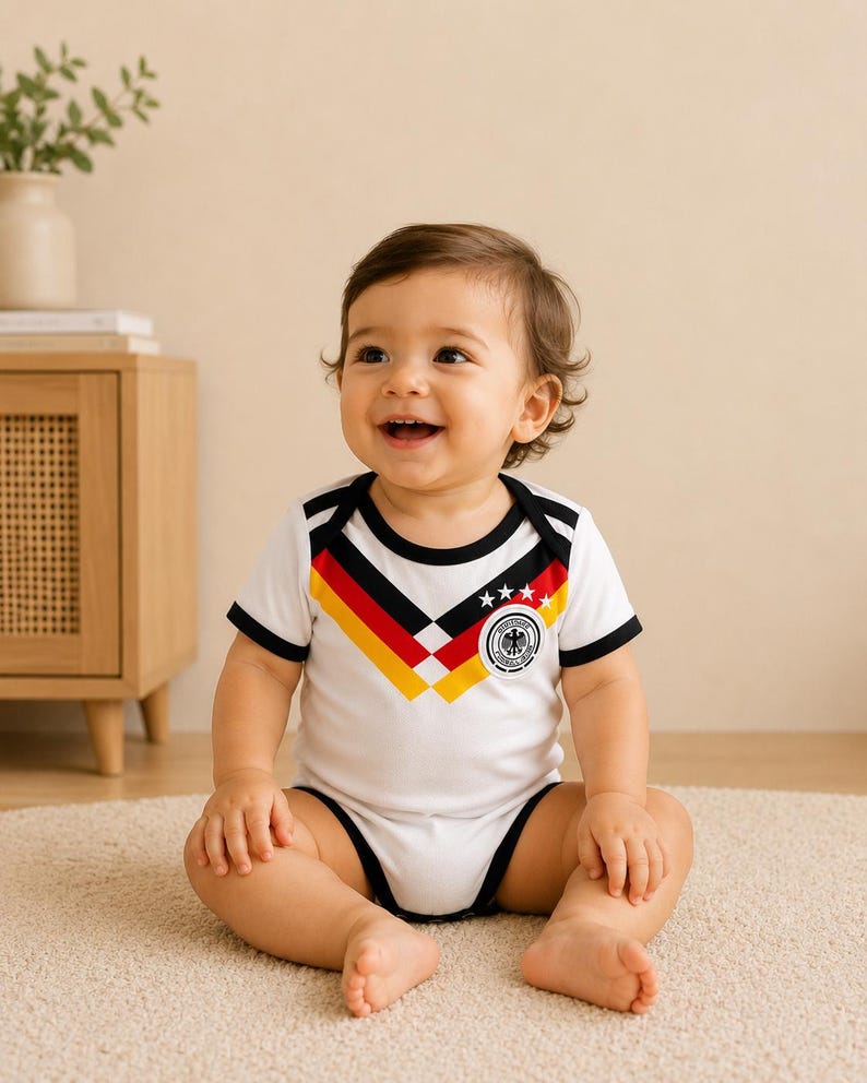 Personalized Germany Baby Soccer Romper | Custom Name & Number Bodysuit