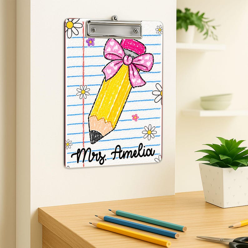 Personalized Teacher Gifts, Custom Acrylic Clipboard With Teacher Name, Back To School Teacher Appreciation Gift