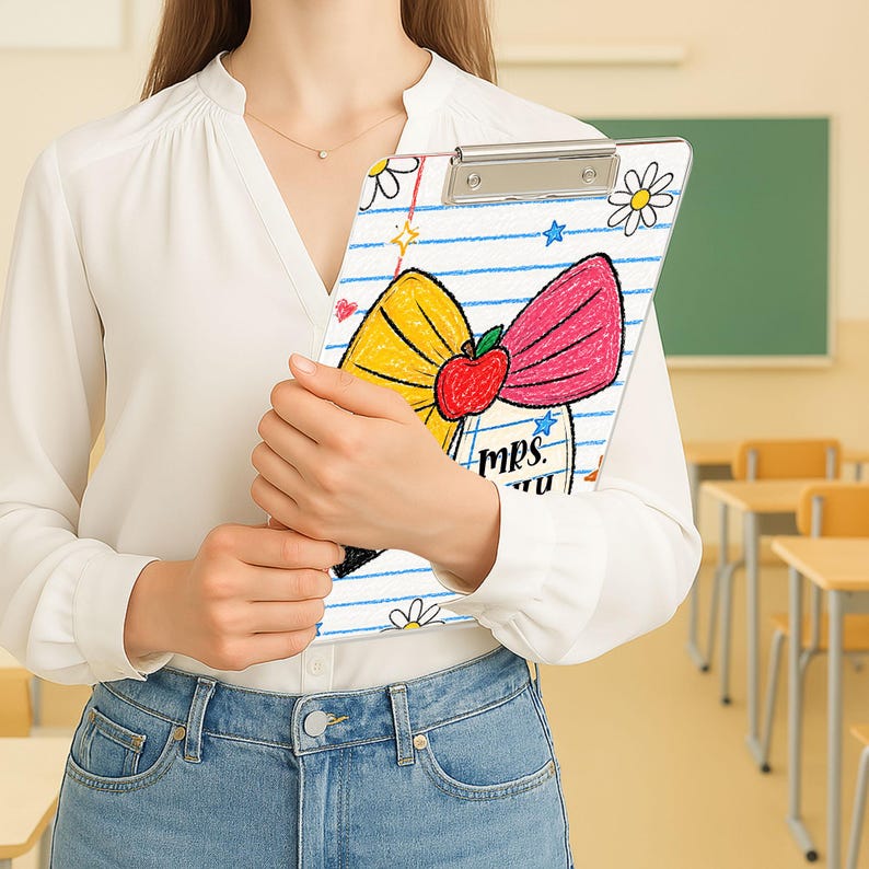 Personalized Teacher Gifts, Custom Acrylic Clipboard With Teacher Name, Back To School Teacher Appreciation Gift