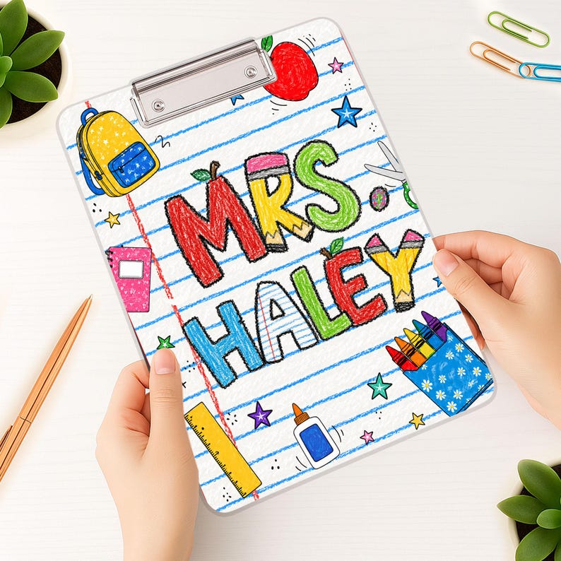 Personalized Teacher Gifts, Custom Acrylic Clipboard With Teacher Name, Back To School Teacher Appreciation Gift