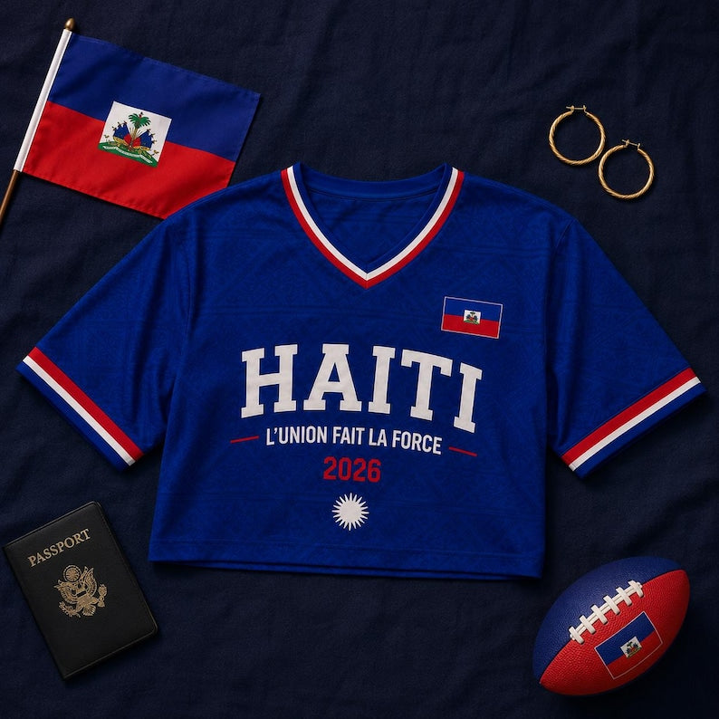 Custom Haiti Croptop Soccer Jersey, Personalized Haiti Fan Shirt
