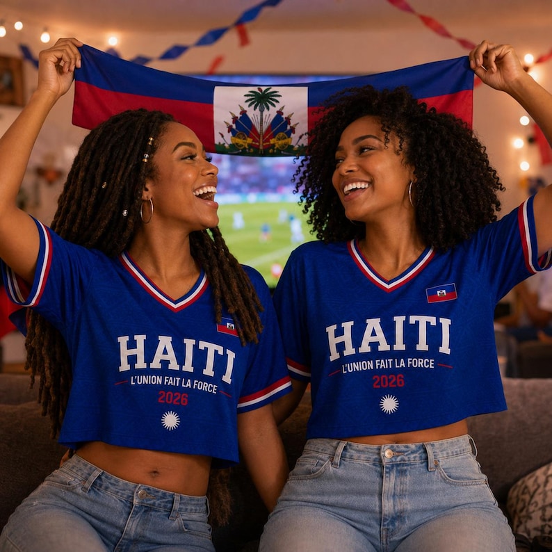 Custom Haiti Croptop Soccer Jersey, Personalized Haiti Fan Shirt