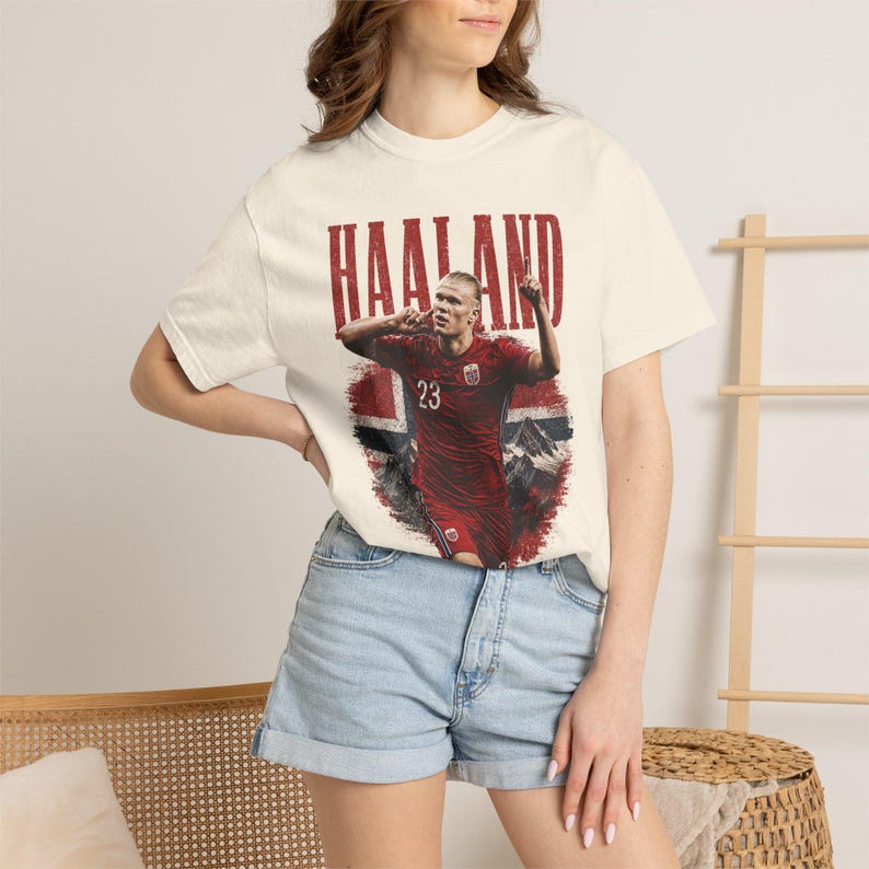 E.H Illustration T-shirt, Soccer Fan Tee, Norway Football Supporter