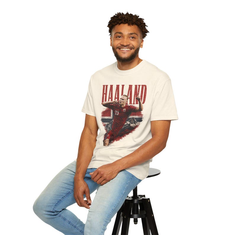 E.H Illustration T-shirt, Soccer Fan Tee, Norway Football Supporter