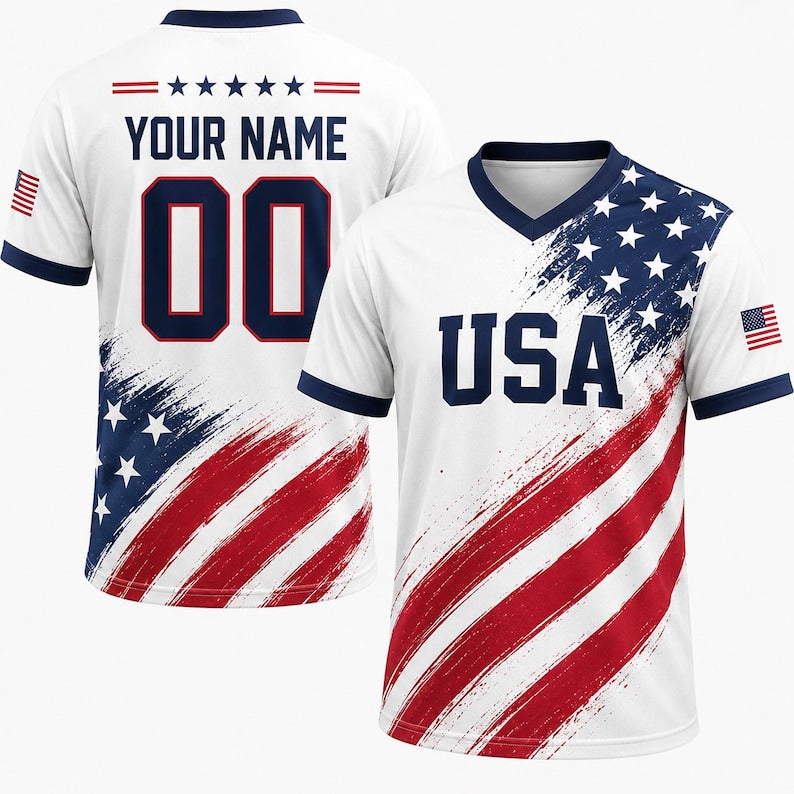 Personalized Kids USA Soccer Jersey, Custom Name Number Child Shirt