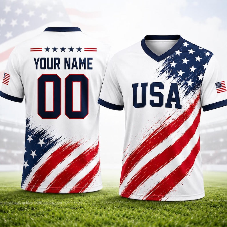 Personalized Kids USA Soccer Jersey, Custom Name Number Child Shirt
