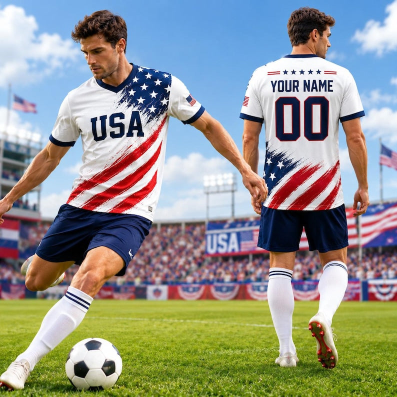 Personalized Kids USA Soccer Jersey, Custom Name Number Child Shirt