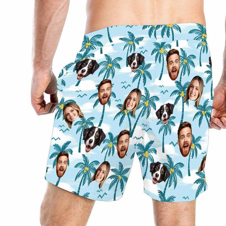 Personalized Face Swim Trunks, Custom Hawaiian shorts