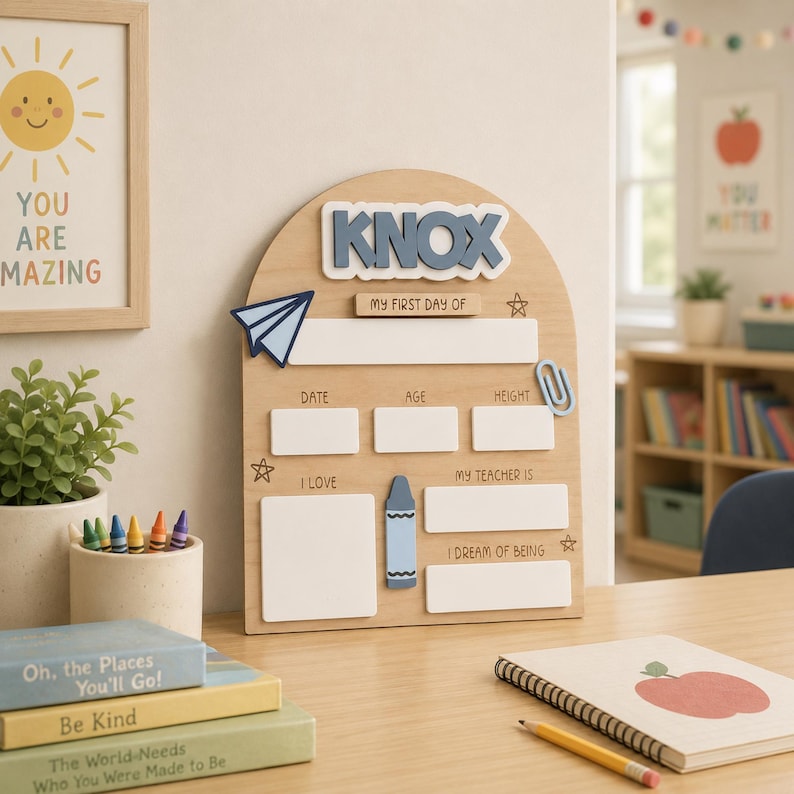 Last Day of School Sign Photo Prop First Day of School Sign Reusable Personalized School Sign for Kid
