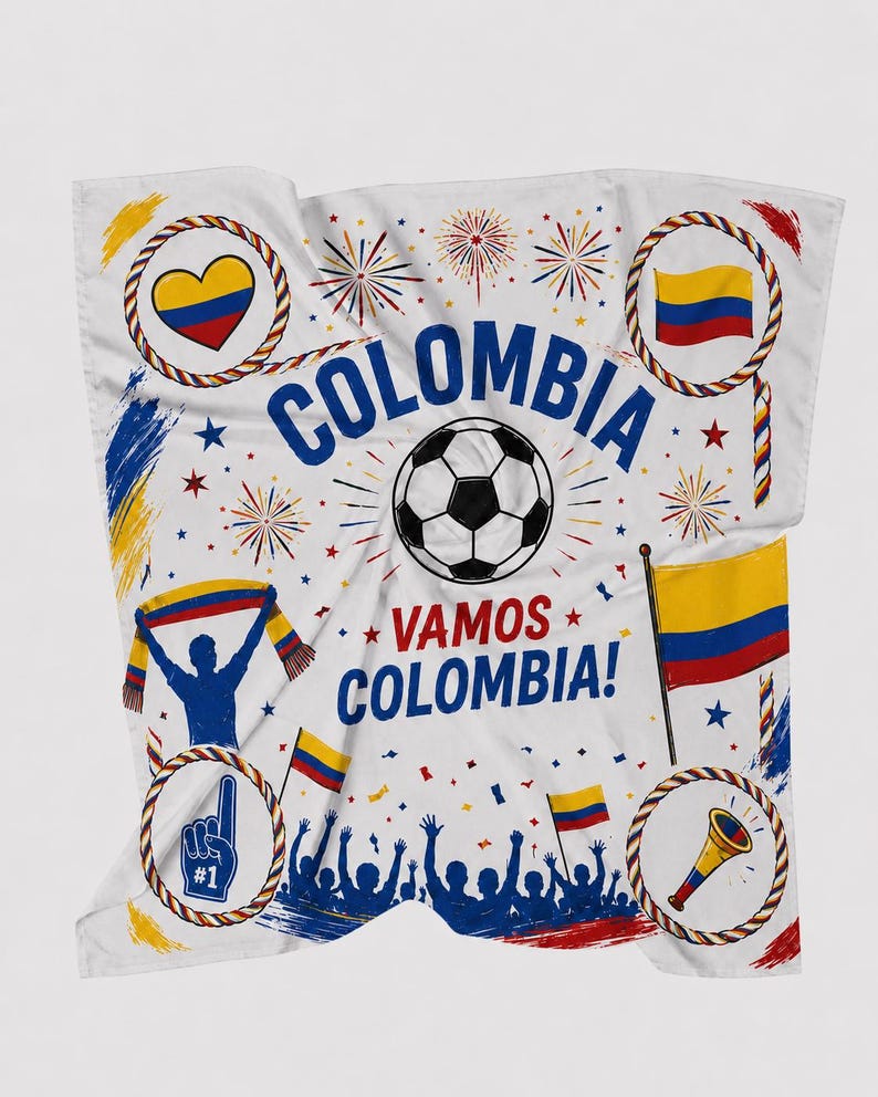 Colombia Soccer Scarf, Colombian Flag Satin Headband, Game Day Accessory