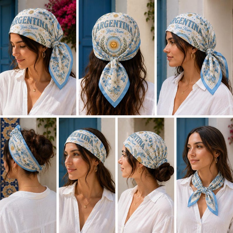 Argentina Scarf, Argentine Fan Bandana, Personalized Country Scarf
