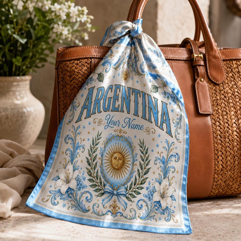Argentina Scarf, Argentine Fan Bandana, Personalized Country Scarf