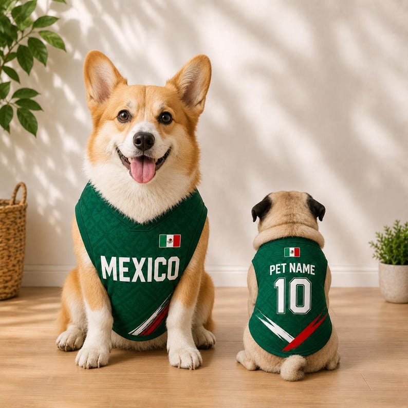 Personalized Mexico Dog Jersey, Custom Cat Football Shirt with Name Number