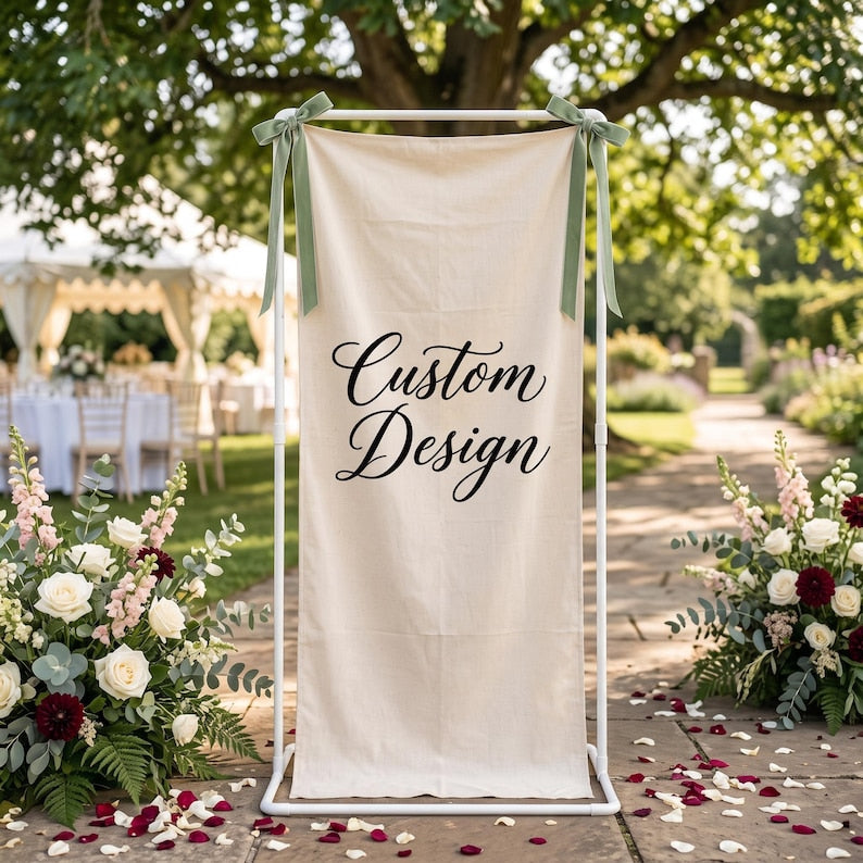 Custom Design Banner, Personalized Backdrop, Wedding Welcome Sign, Bridal Shower Banner