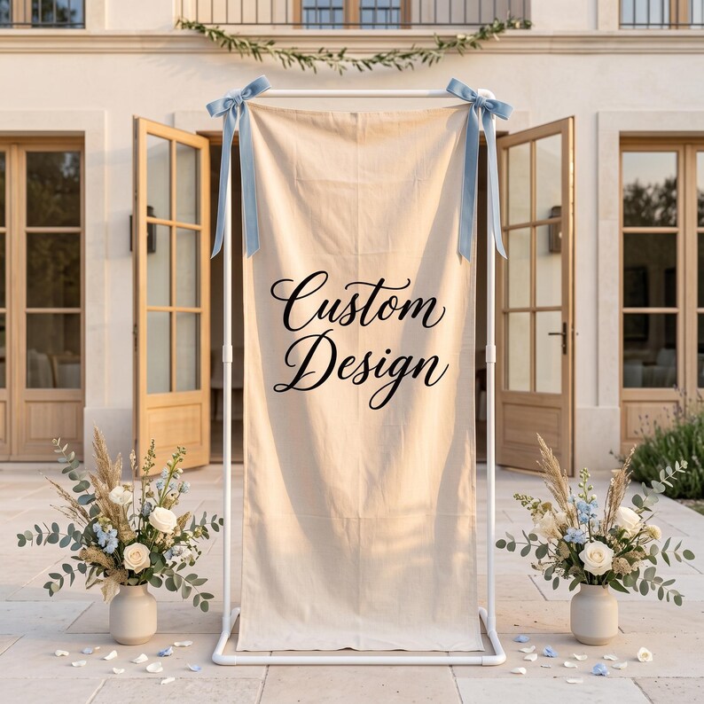 Custom Design Banner, Personalized Backdrop, Wedding Welcome Sign, Bridal Shower Banner