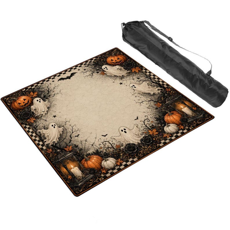 Ghost Halloween Mahjong Mat, Cute Ghost Mahjong Table Mat, Spooky Pumpkin Mahjong Mat