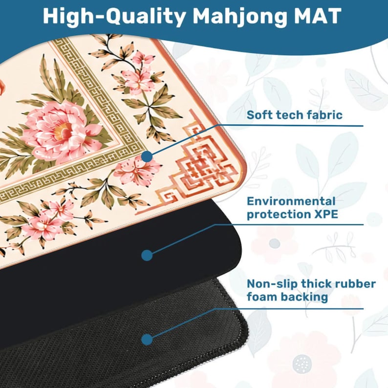 Pink Leopard Mahjong Mat, Palm Beach Chinoiserie Game Table Runner