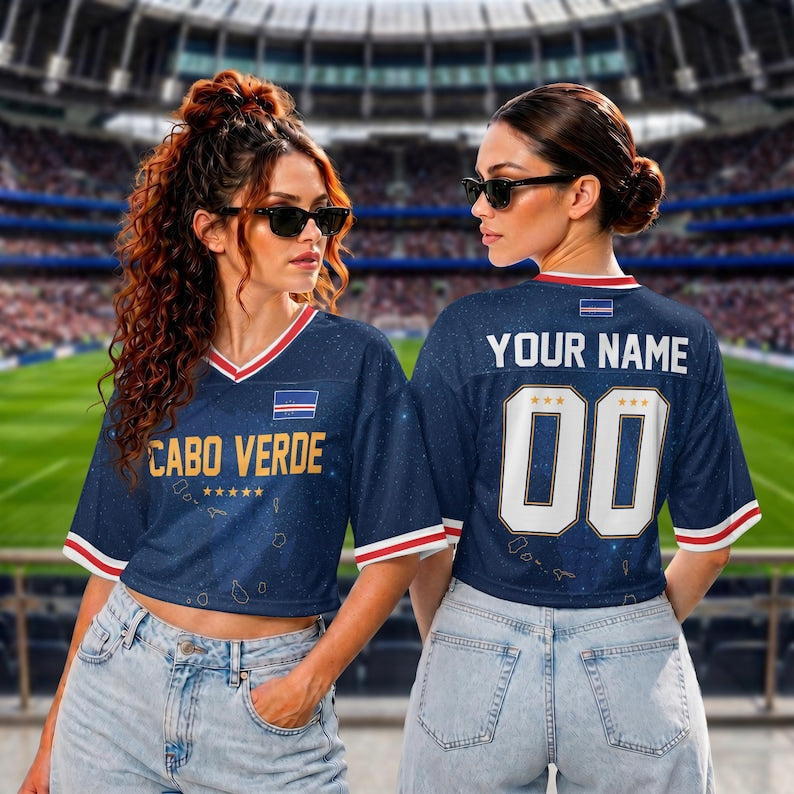 Personalized Cabo Verde Crop Top Jersey, Custom Name Number