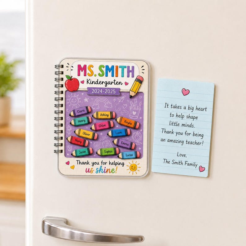Back to School Classroom Gift, Teacher Appreciation Keepsake, Personalized Teacher Fridge Shaker Magnet