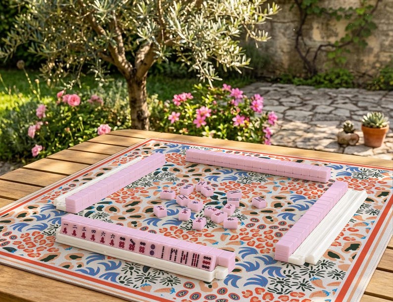 Leopard American Mahjong Mat, Animal Print Mahjong Mat, Preppy Mahjong Playing Mat, Safari Game Table Mat