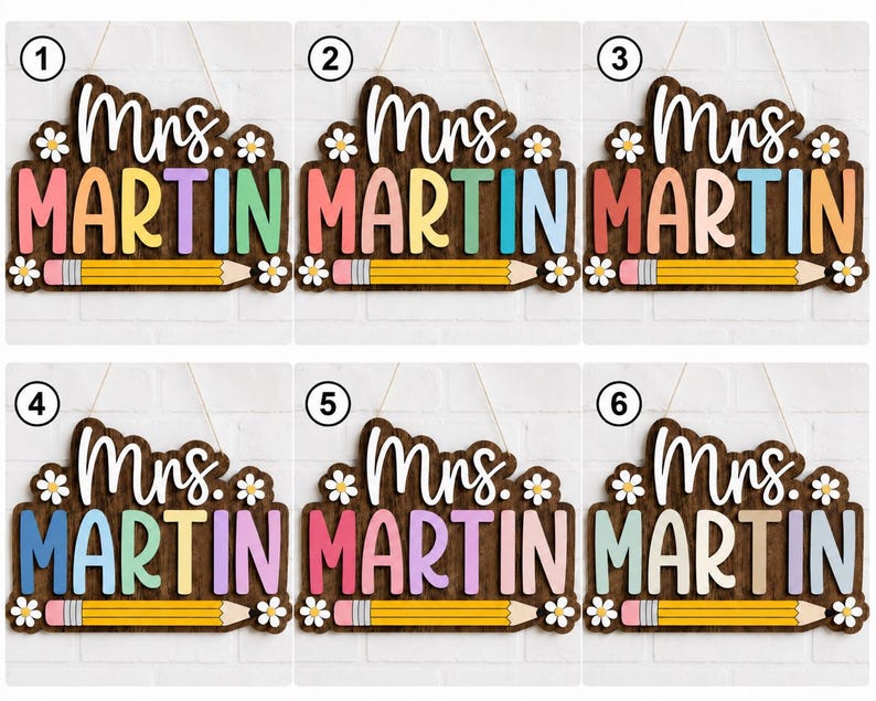 Personalized Teacher Door Sign, Custom Teacher Name Sign, Classroom Door Hanger, Teacher Appreciation Gift