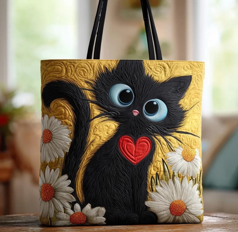 Black Cat Kitten Ragdoll Tote Bag, Intuition, Joy & Comfort