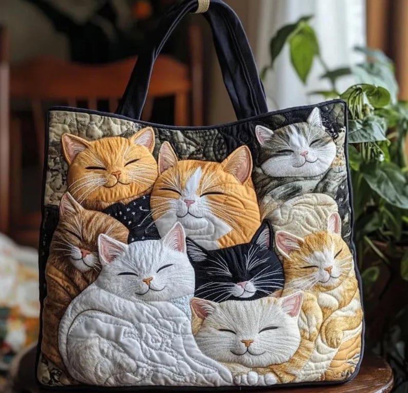 Black Cat Kitten Ragdoll Tote Bag, Intuition, Joy & Comfort