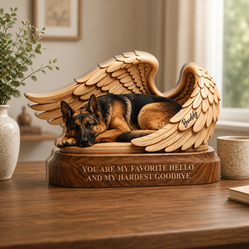Personalized Pet Memorial Wooden Block, Custom Pet Loss Gift, Dog Remembrance Plaque, Sympathy Keepsake