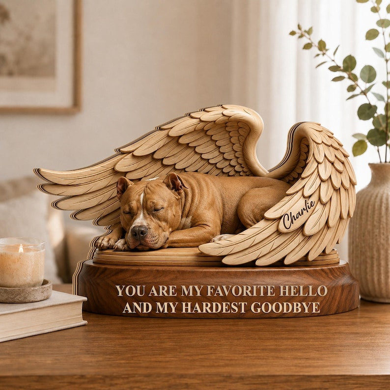 Personalized Pet Memorial Wooden Block, Custom Pet Loss Gift, Dog Remembrance Plaque, Sympathy Keepsake