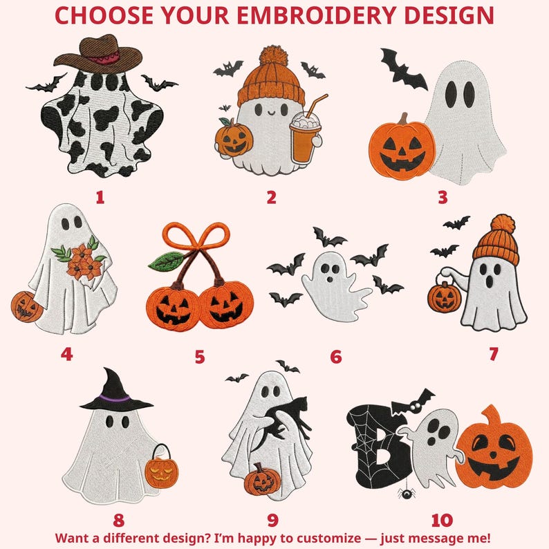 Embroidered Ghost Wreath Sash, Trick or Treat Striped Ribbon, Scalloped Lace Edge Halloween Door Sash