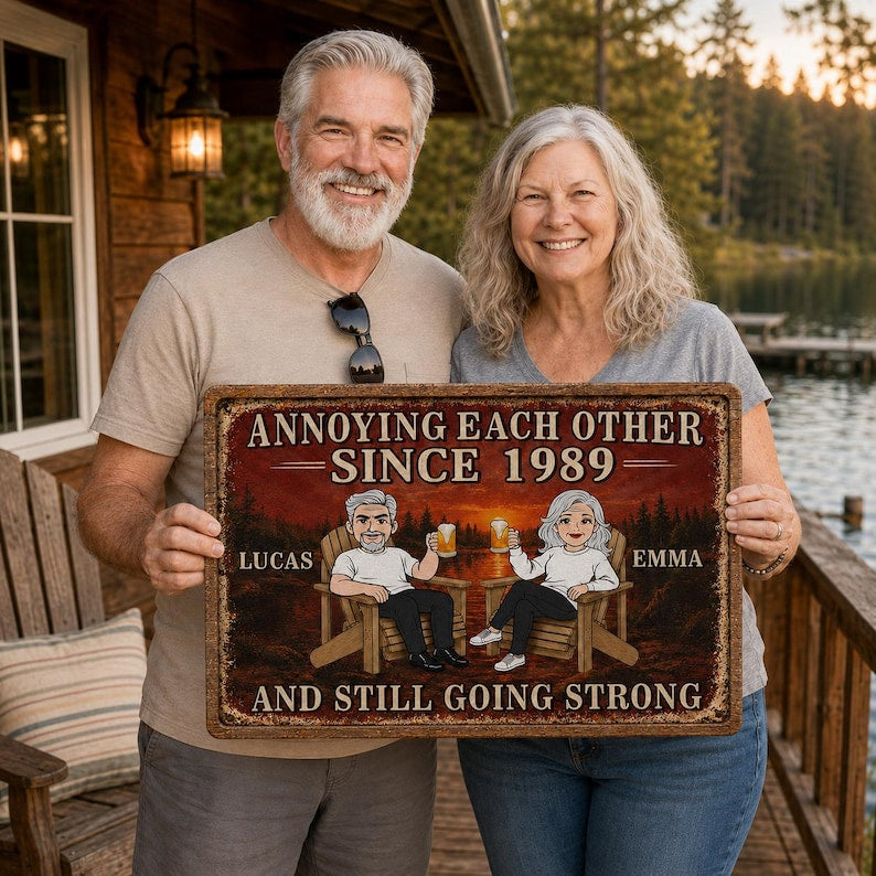 Personalized Annoying Each Other And Still Going Strong Wood Sign, Funny Anniversary Gift