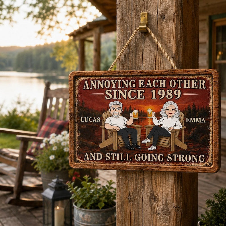 Personalized Annoying Each Other And Still Going Strong Wood Sign, Funny Anniversary Gift