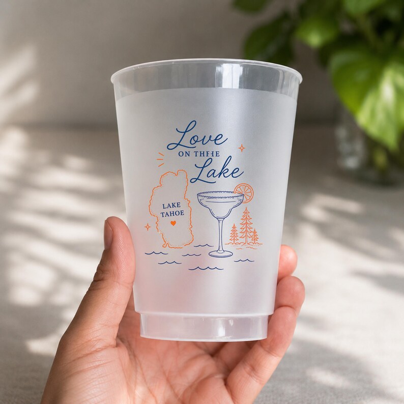 Personalized Frosted Cups, Lake Tahoe Bachelorette Party Favors, Custom Bach Weekend Cups